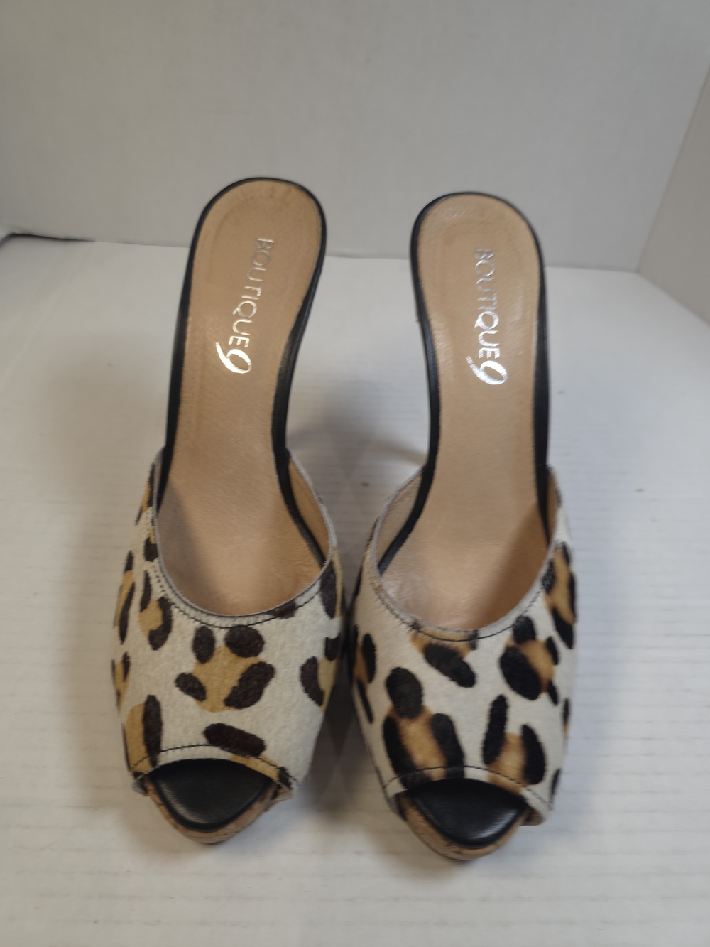 Boutique 9 Leopard Print Peep Toe Heels
